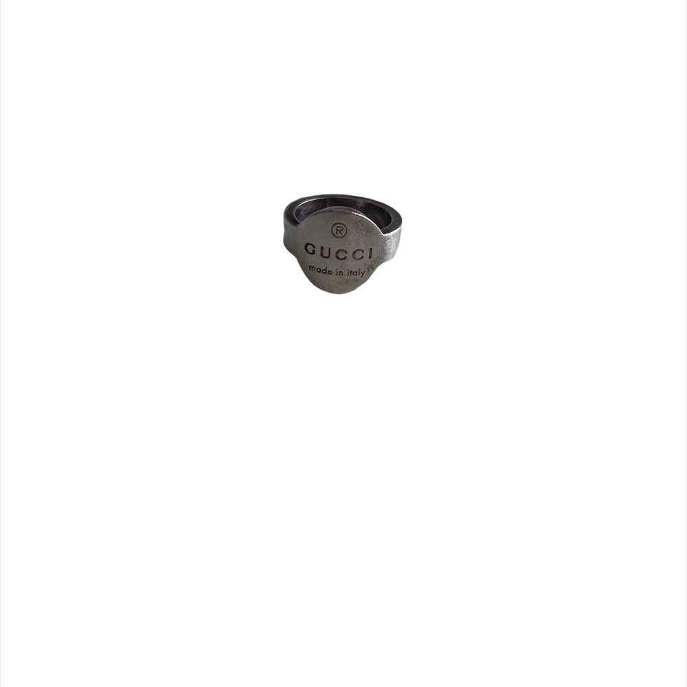 Authentic Gucci Silver Ring Trademark - 7.5 size